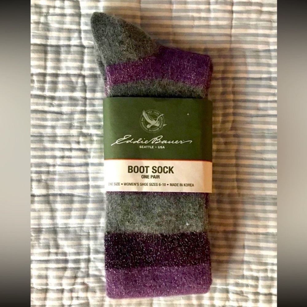 Eddie Bauer Purple and Gray Boot Socks​​